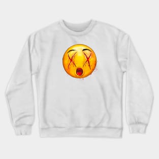 Scary Dizzy Face Emoticon Crewneck Sweatshirt